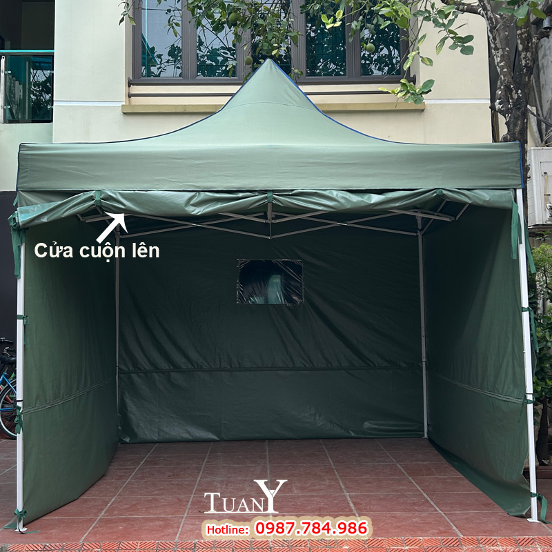 Quây 4 mặt, kiểu cửa cuộn lên trên