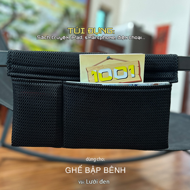 Túi đựng điện thoại, sách truyện vải lưới đen