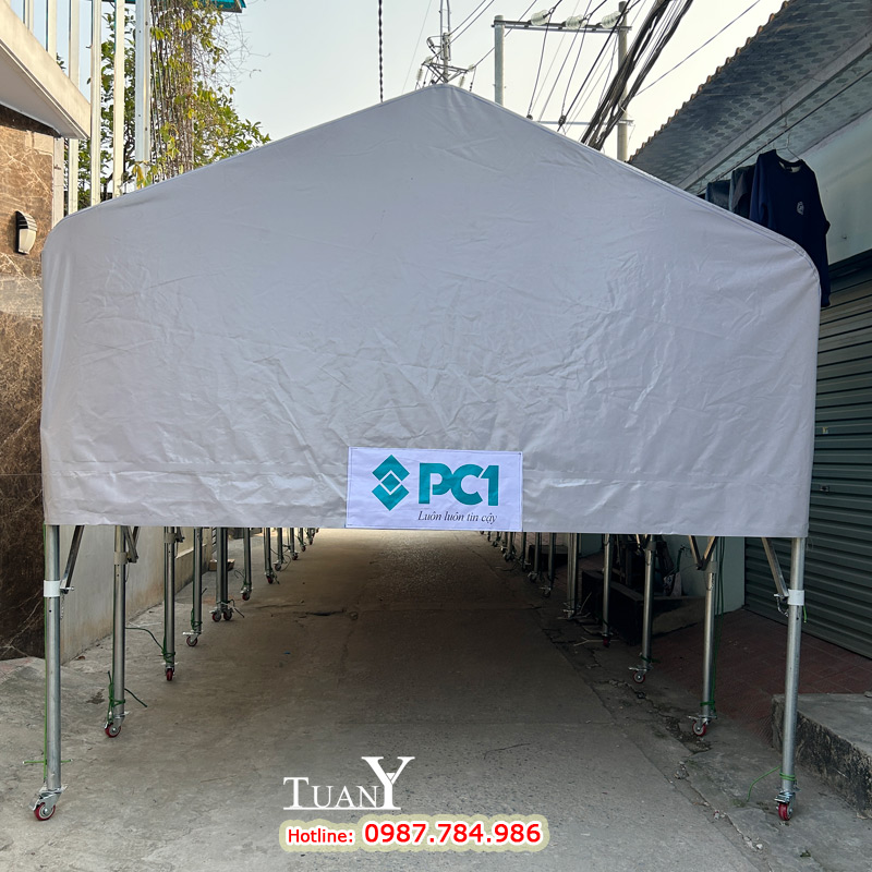 Khung vòm xếp dùng làm kho lưu hàng tiện lợi