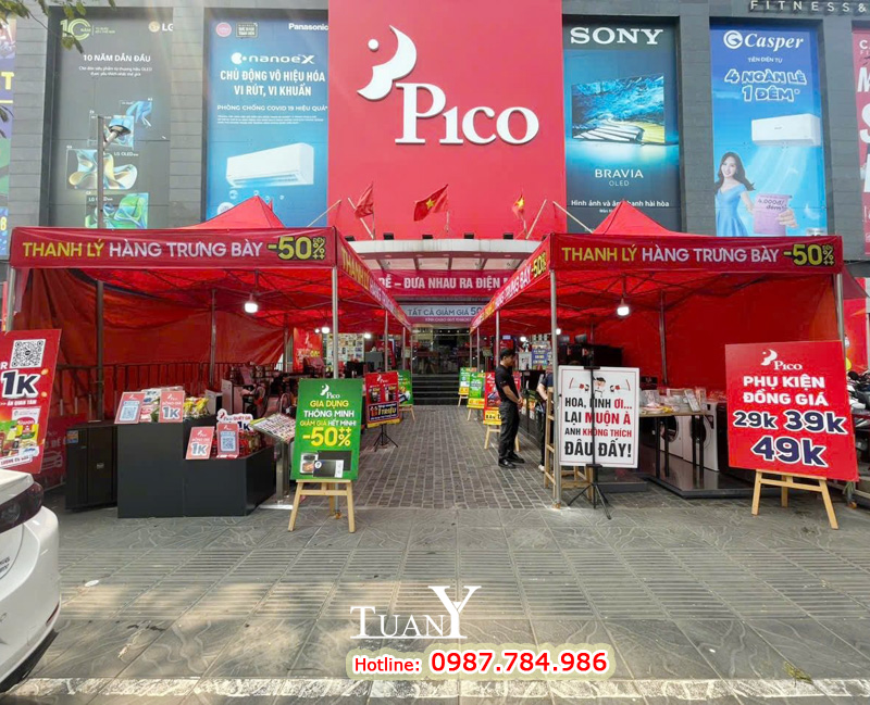 Gian hàng khuyến mại, bán hàng thanh lý tại Pico