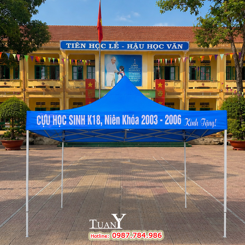 Nhà bạt 3mx3m - Món quà Cựu học sinh dành tặng Nhà trường