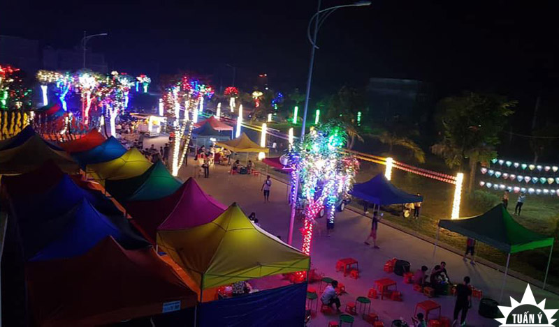 Nhà bạt di động 3mx3m tại Phố đi bộ, chợ đêm Sông Công