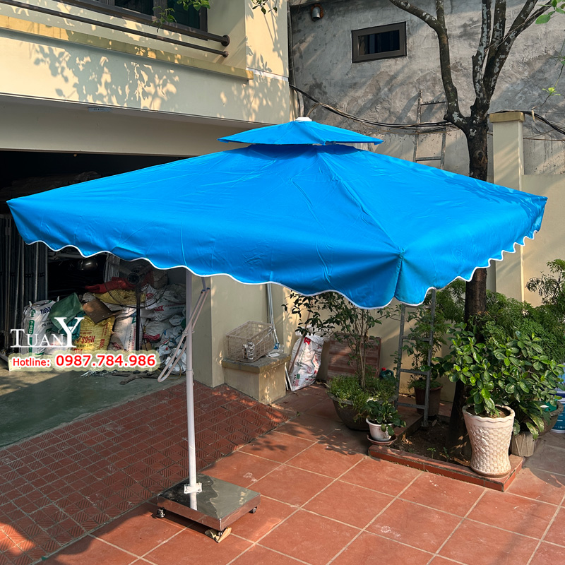 Ô lệch tâm vuông 2,5m màu xanh nước biển