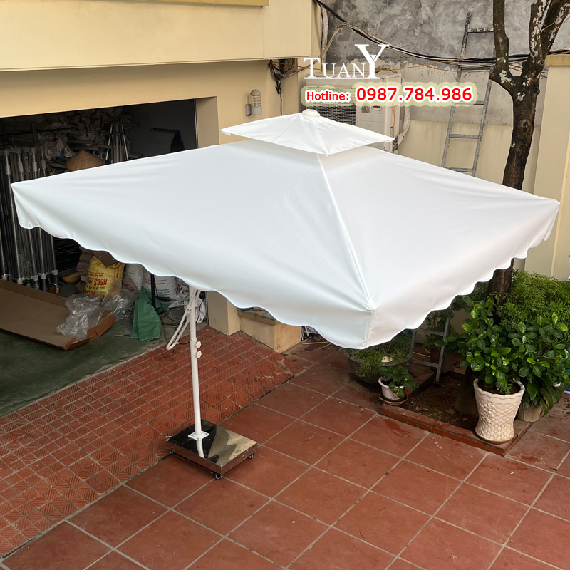 Mái ô lệch tâm màu trắng trang nhã, lịch thiệp