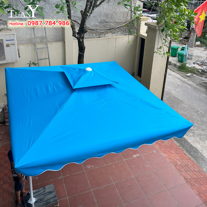 Mái ô lệch tâm màu xanh nước biển