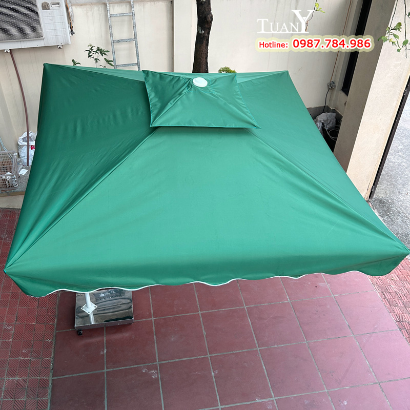 Mái ô lệch tâm màu xanh lá đậm