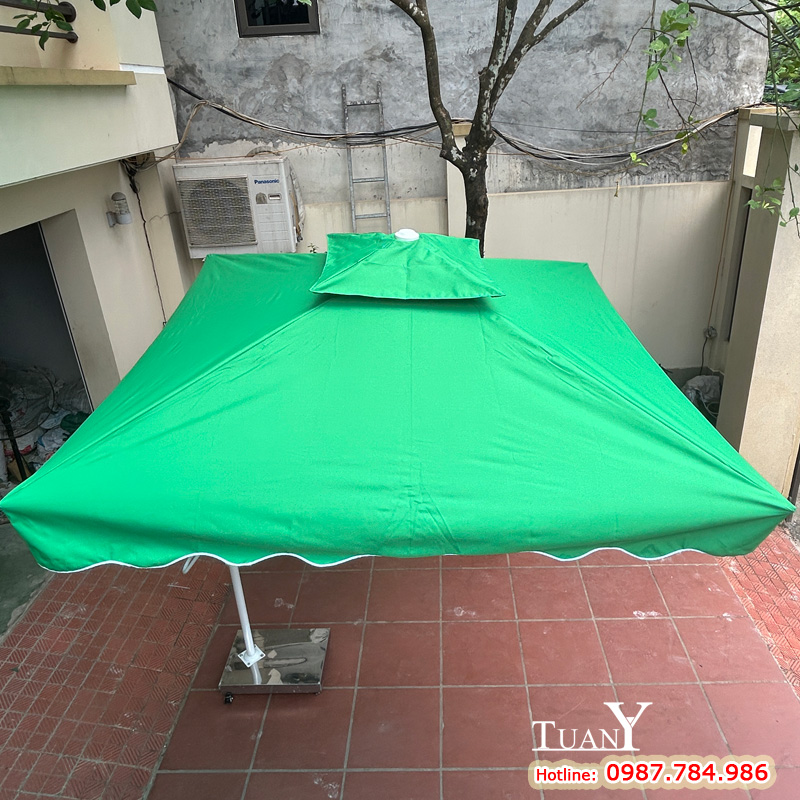 Mái ô lệch tâm màu xanh lá