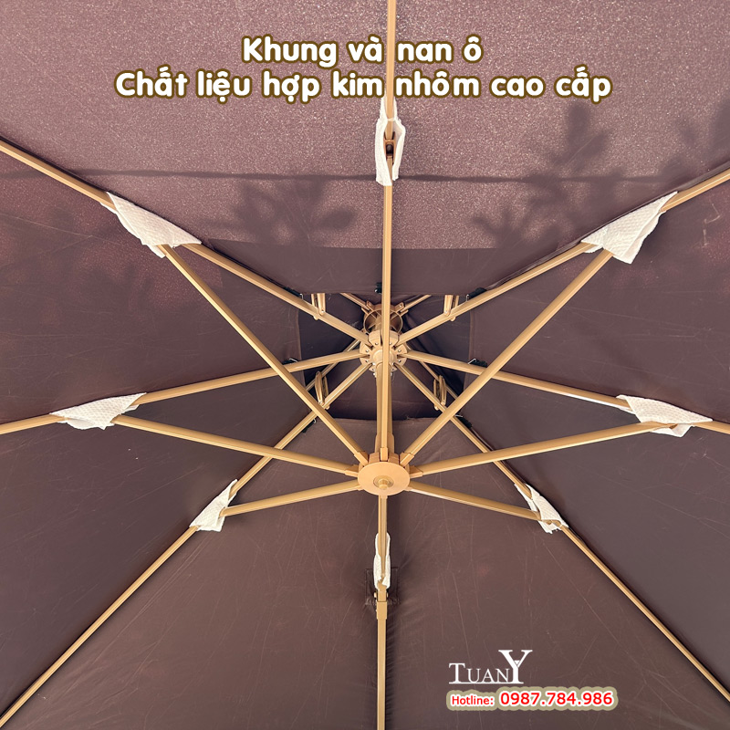 Khung và nan ô chất liệu hợp kim nhôm nhẹ, siêu bền
