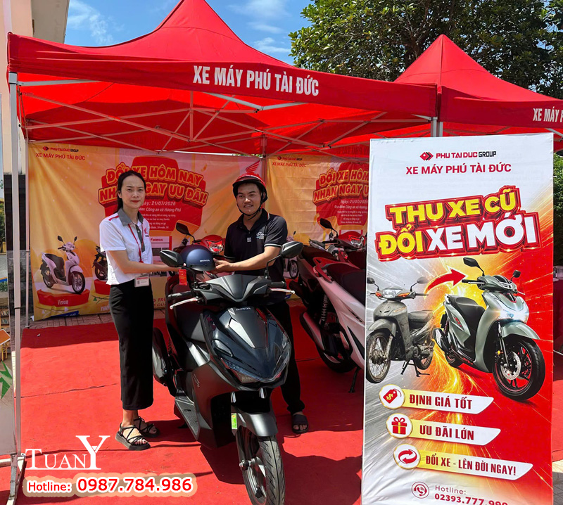 Điểm checkin tặng quà lan tỏa giá trị khi đến trải nghiệm sự kiện của Xe máy Phú Tài Đức